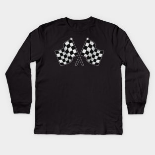 'Checkered Flag Car Racing' Cool Car Racing Gift Kids Long Sleeve T-Shirt